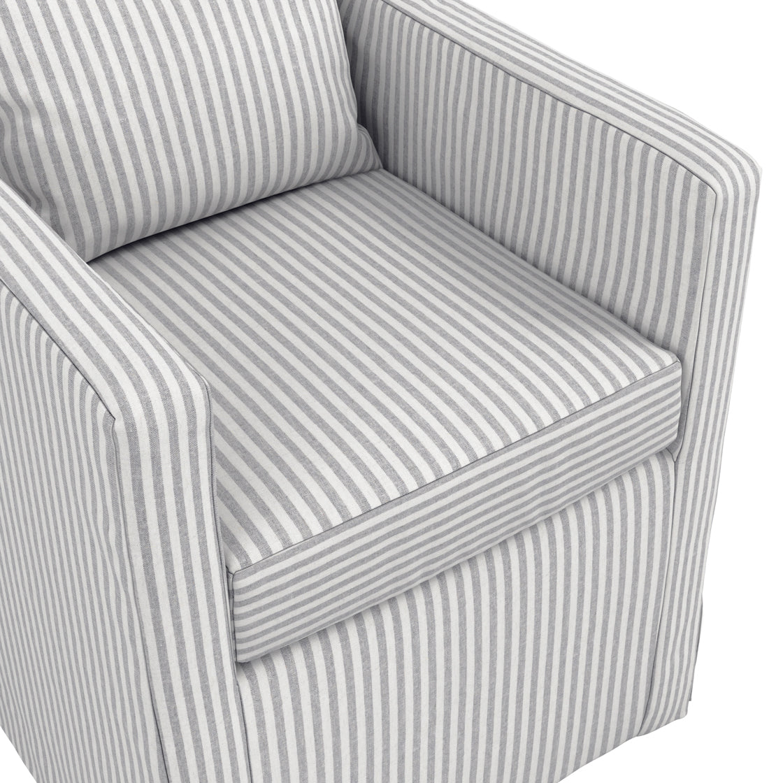 Hettie Grey Thin Stripe Dining Chair with Arms